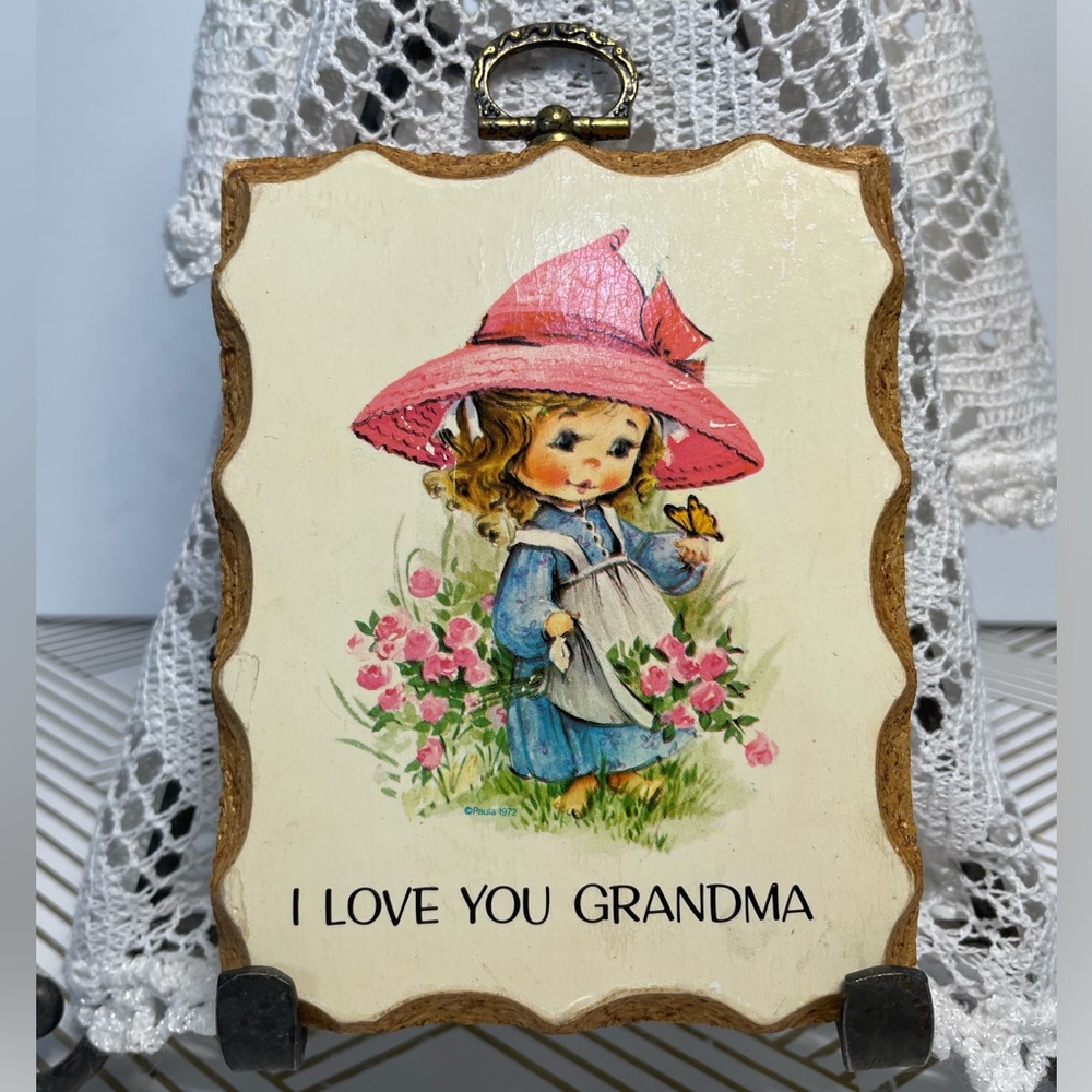 Vintage 1980 Paula Cutes Wall Plaque “I love you grandma”
